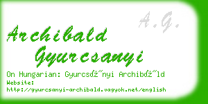 archibald gyurcsanyi business card